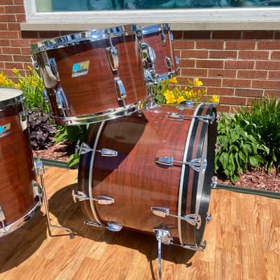 1970s Ludwig Big Beat 3-Ply Drum Set Mahogany Cortex 22/12/13/16 image 11