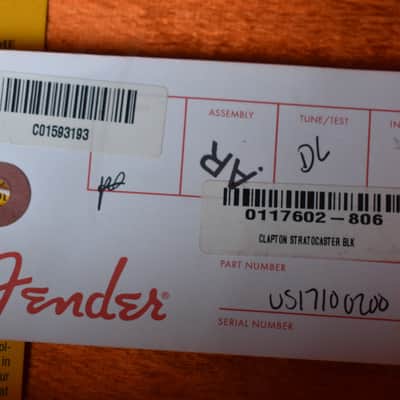 2017 Fender Eric Clapton Stratocaster - Black, Maple - USA - OHSC image 13