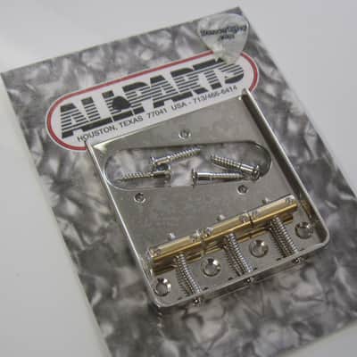 Allparts Vintage Telecaster Bridge with Brass Saddles Nickel TB-5120-001 image 2