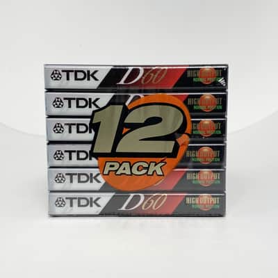 TDK D60 Blank Cassette Tapes – 12-Pack – Type I IEC Normal Bias – High Output – New Sealed image 2