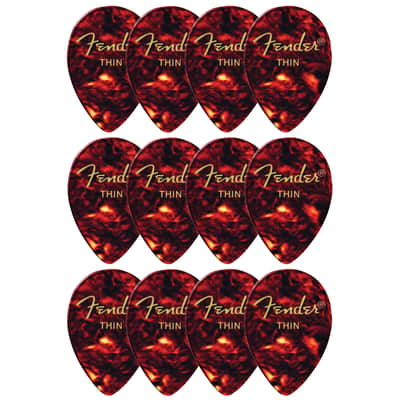 Fender Classic Celluloid 358 Shape Guitar Picks, Thin, Tortoise Shell, 12-Pack image 3