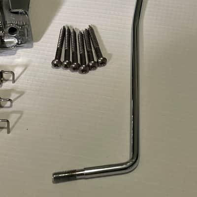 1990's MIM Fender Mexico Stratocaster Factory 6 Post Tremolo Bridge & Arm 2 1/16" String Spacing image 4