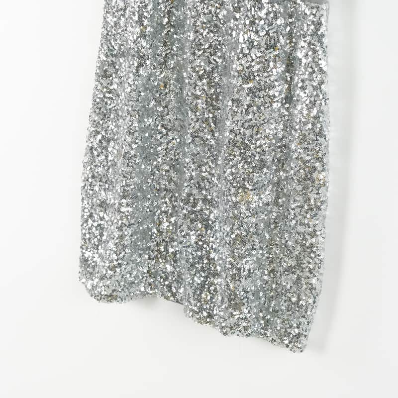 bebe silver sequin dress Vintage Y2K Bebe Silver Sequin Mini Dress Made USA Clubwear Party Size M