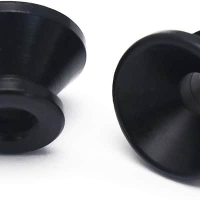 Guitar Strap Buttons Metal Guitar Strap Locks End Pins with Mounting Screws for Folk Acoustic Electric Guitar or Bass Ukulele Set of 2Pcs Bell Style. (Black) image 5