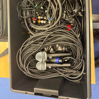 FBT Vertus CS1000 Complete PA System Bundle with Peavey PV20 Mixer, JTS Wireless Mics, Cart & Cables image 13