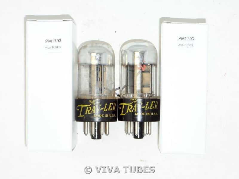 NOS Date Matched Pair Sylvania USA 6SN7GTA Chrome Dome Vacuum Tubes image 1