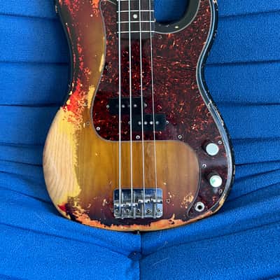 1974 Fender Precision Bass Sunburst Rosewood Board image 2