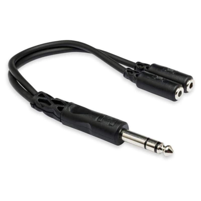 Hosa Audio Adapter Y Cable | 1/4" TRS to Dual 3.5mm TRSF image 1