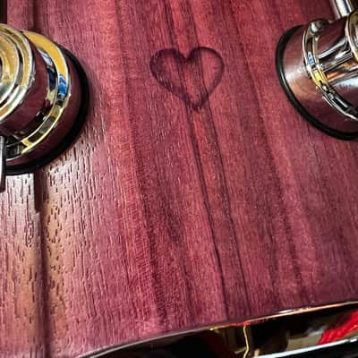 DW 6.5" x 14" Collector's Series Pure PurpleHeart Shell Snare Drum - Natural Satin Oil w/ Chrome Hardware image 2