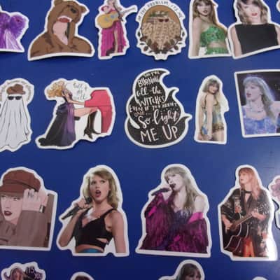 Huge Lot #1 of 51 Gloss mini Taylor Swift die cut Decals / Stickers scrap book computer, phone, guitar case candy etc image 3