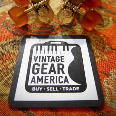1930s-1940s Kluson Tuners for Gibson Vega Kay Archtop Jazz Guitar Gold with Amber Buttons Authentic Vintage image 5