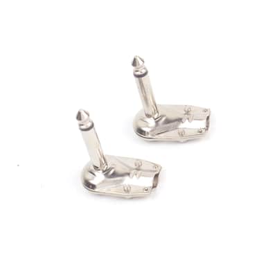 2x Low-Profile Angle Mono Male Phone Plug Guitar Cable Connector Jack ,1/4''