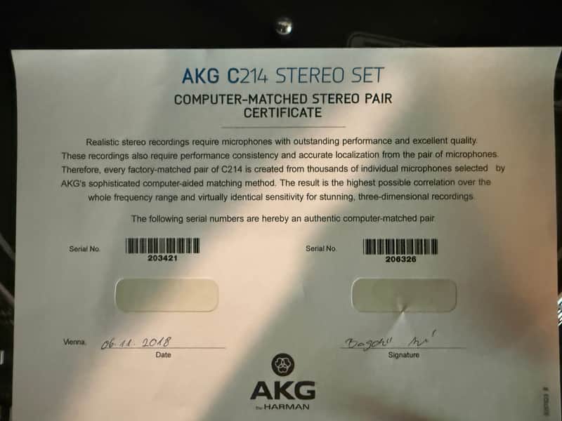 AKG C214 Stereo Matched Pair 2010s - Black image 1