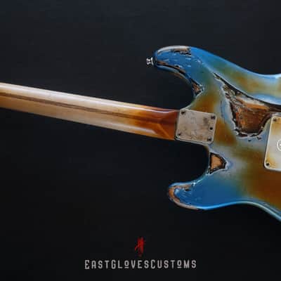 Fender Stratocaster 50th Anniversary Pelham Blue/Amber Paisley Made in USA Heavy Aged Relic image 20