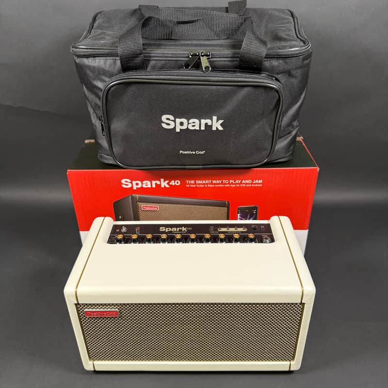 Positive Grid Spark 40 40-Watt 2x4" Modeling Guitar Combo - Pearl White Includes Carry Bag image 1