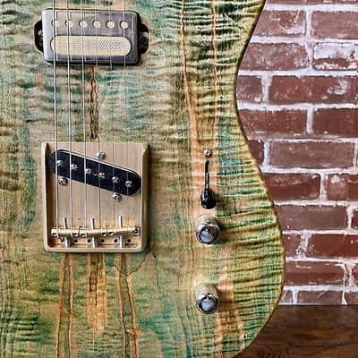 Aniktos Guitars T-Style "Green Flame" 2020 Green Flame Maple Top, Chambered Body (Authorized Dealer) image 3