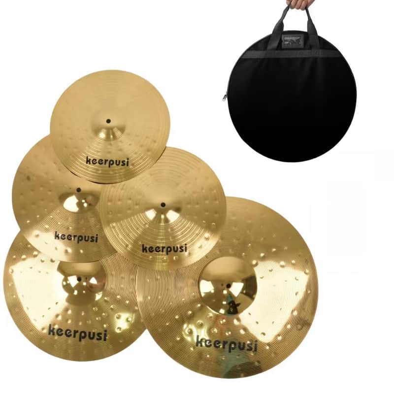 Cymbal Pack Alloy Cymbals Drum Cymbal Set 14"/16"/18"/20" Plus Free Cymbal Bag 5 Pieces Cymbals for Drum Set image 1