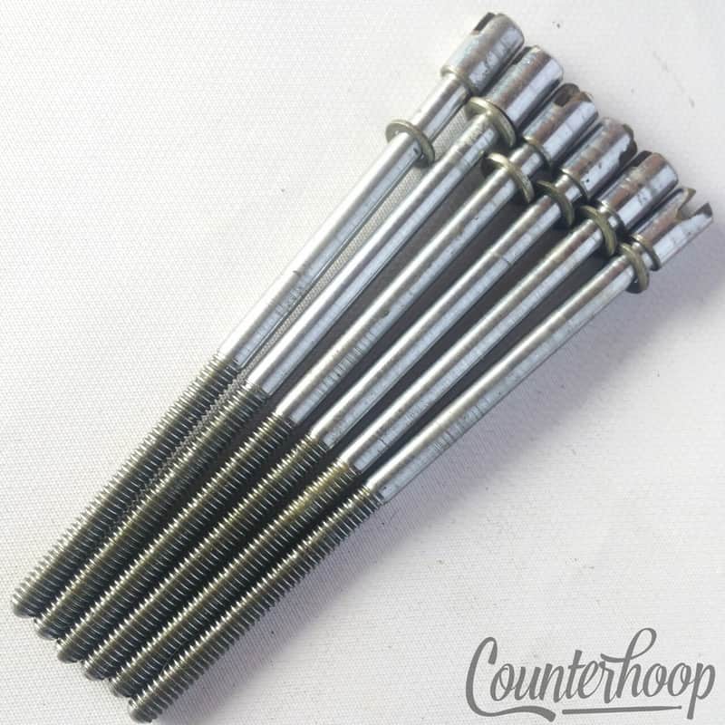Carlton 6x 4 1/4"Slotted Snare/Tom T-Rods Drum Vintage60s Tension Chrome England image 1
