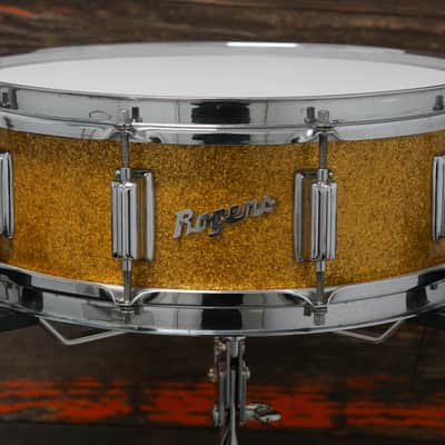 Rogers 5x14" Dynasonic Wood Snare Drum - 1960s Gold Sparkle Pearl image 1