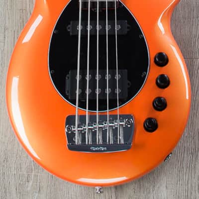Ernie Ball Music Man Bongo 5 HS Bass Guitar - Tangerine Pearl