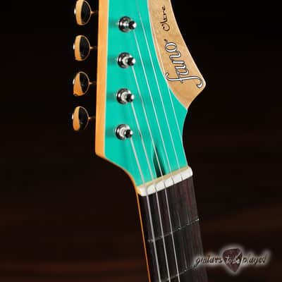 Fano JM6 Oltre Humbucker-Mount TV Jones PowerTron Guitar w/ Bag – Seafoam Green image 5