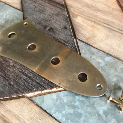 Real Life Relics Fender® Style Aged Gold Jazz J Bass® Control Plate 4 Hole [J2] image 1
