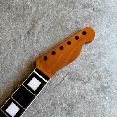 Tele Roasted Rosewood Fretboard Neck  21 Fret Pearl Block Inlays Satin Finish image 4
