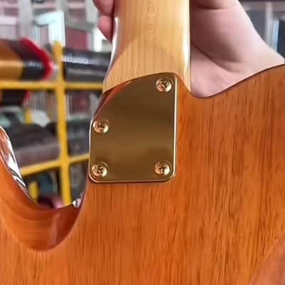 Electric Guitar Curved Neck Plate Stainless Steel Neck Joint Plate Compatible with Strat St Telecaster Tele Electric Bass Guitar Replacement Parts Gold image 2
