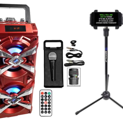 NYC Acoustics Bluetooth Karaoke Machine System w/LED's+Microphone+Remote+Stand image 18