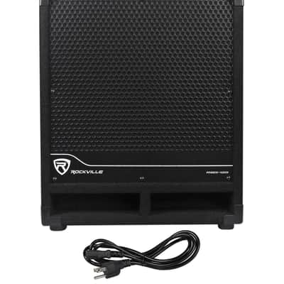 (2) Rockville RPG10 10" Powered 600W DJ PA Speakers+(2) Subs+Stands+Cables+Bag image 7