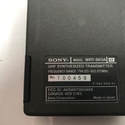 Sony WRT-860A Transmitter 794.125-805.875 MHz image 4