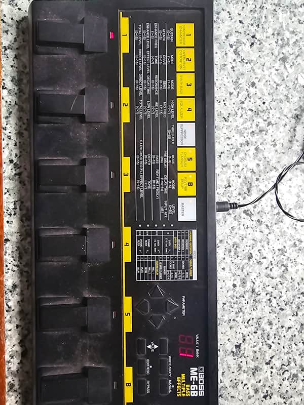 Boss ME-6B Bass Multiple Effects Pedal 1990s - Black and Yellow image 1