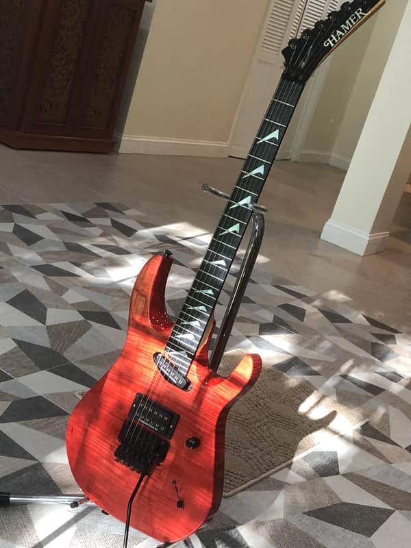 Hamer Californian Elite Flamed Maple 1992 - Salmon Blush Transparent image 1