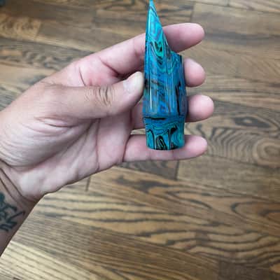 Arnold Montgomery (AM) Hard Rubber Alto Sax Mouthpiece Luna 7 - Blue Marble image 4