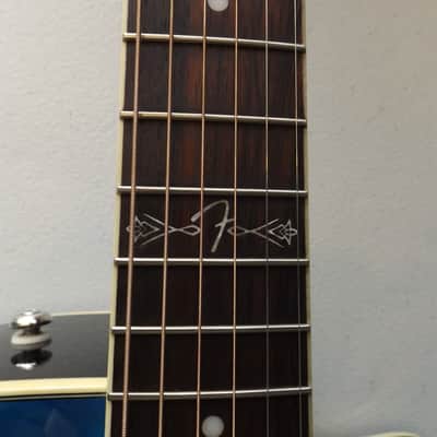 Fender T-Bucket 300CE Hot Rod Series, Quilt Maple Blue Top, Acoustic Electric Guitar With GigBag image 12
