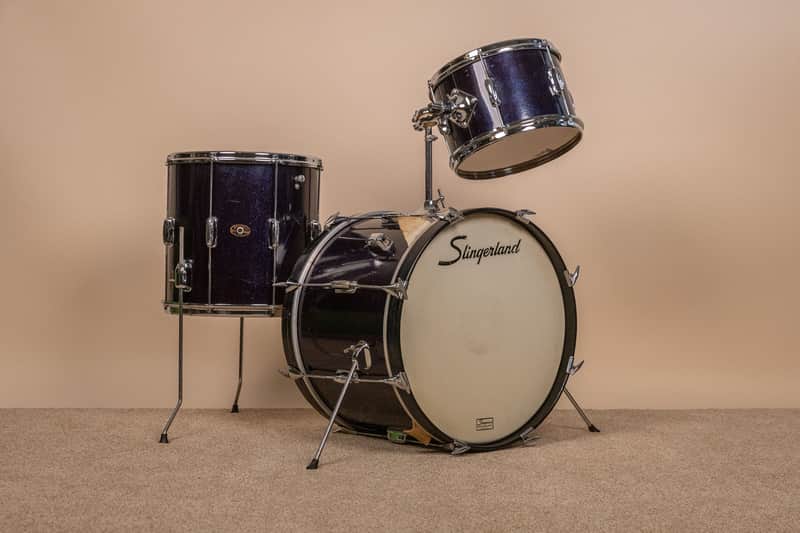 1960s Slingerland Stage Band Sparkling Blue Pearl Drum Set image 1