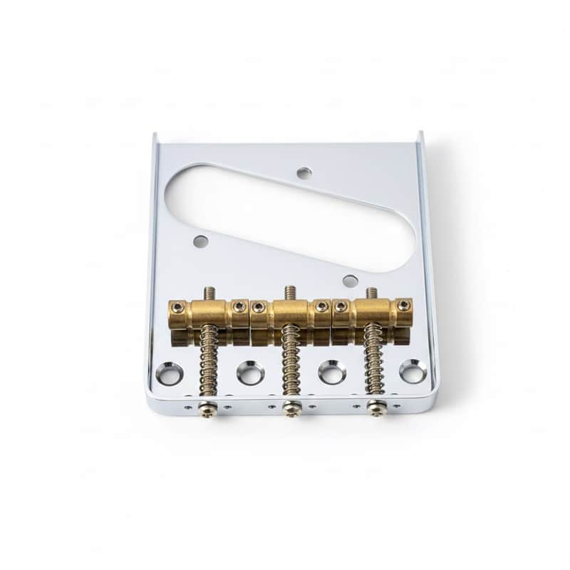 Chrome Telecaster Bridge With Slotted Brass Saddles image 1