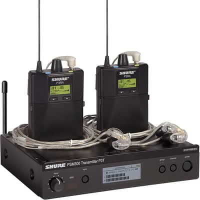 Shure PSM300 P3TRA215TWP Pro Wireless in-Ear Personal Monitor System with SE215-CL Earphones, Twinpack - H20 Band image 2