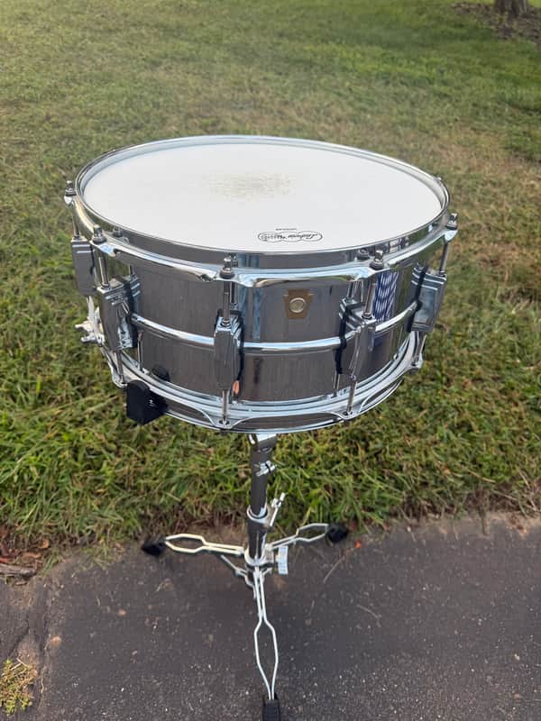 Ludwig LM402 Supraphonic 6.5x14" 10-Lug Aluminum Snare Drum 1985 - Present - Chrome-Plated image 1