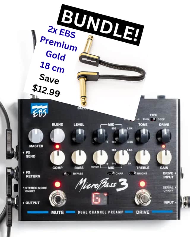 EBS MicroBass 3 Bass Preamp + 2x EBS 18cm Premium Gold Bundle Bild 1