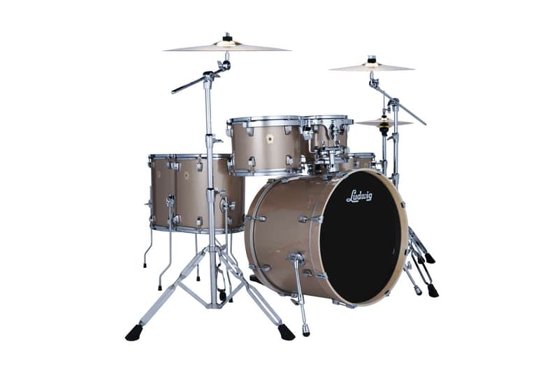 Ludwig Evolution 5-piece Complete Drum Set Prosecco Sparkle w/Paiste Cymbals image 1
