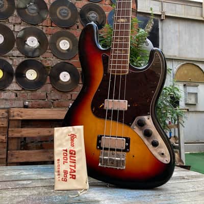 Vintage rare Japan Gneco Greco Jazz Bass matsumoku Maxon pickups 1974 Sunburst image 1