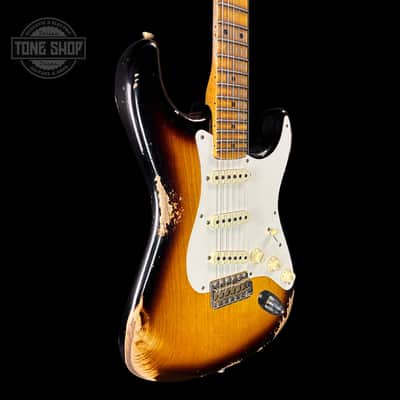 Fender Custom Shop Time Machine '57 Strat Heavy Relic Faded Aged 2 Color Sunburst w/case image 4