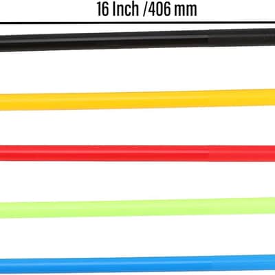 10 Pair 5A Nylon Drum Sticks, 16 Inch Non-slip Plastic Drumsticks Durable Multi Color Nylon Drum Sticks for Musical Instrument Percussion Accessories, Green, Black, Red, Yellow, Blue image 2