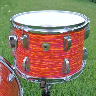 CLEAN! LUDWIG USA CLASSIC MAPLE SERIES 22/13/16 MOD ORANGE DREAM DRUM SET! RL862 image 2