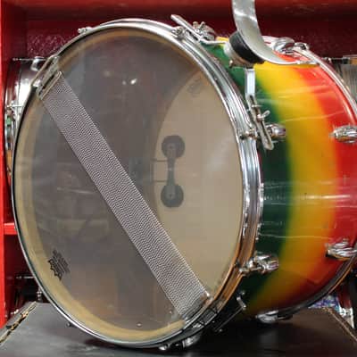 1960's Slingerland 12"x16" Marching Snare Drum in Red/Yellow/Green Duco image 5