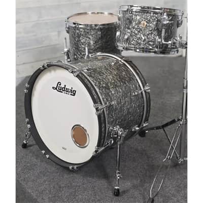 Used Ludwig Classic Maple 3pc Downbeat Drum Set Black Pearl - Good image 4