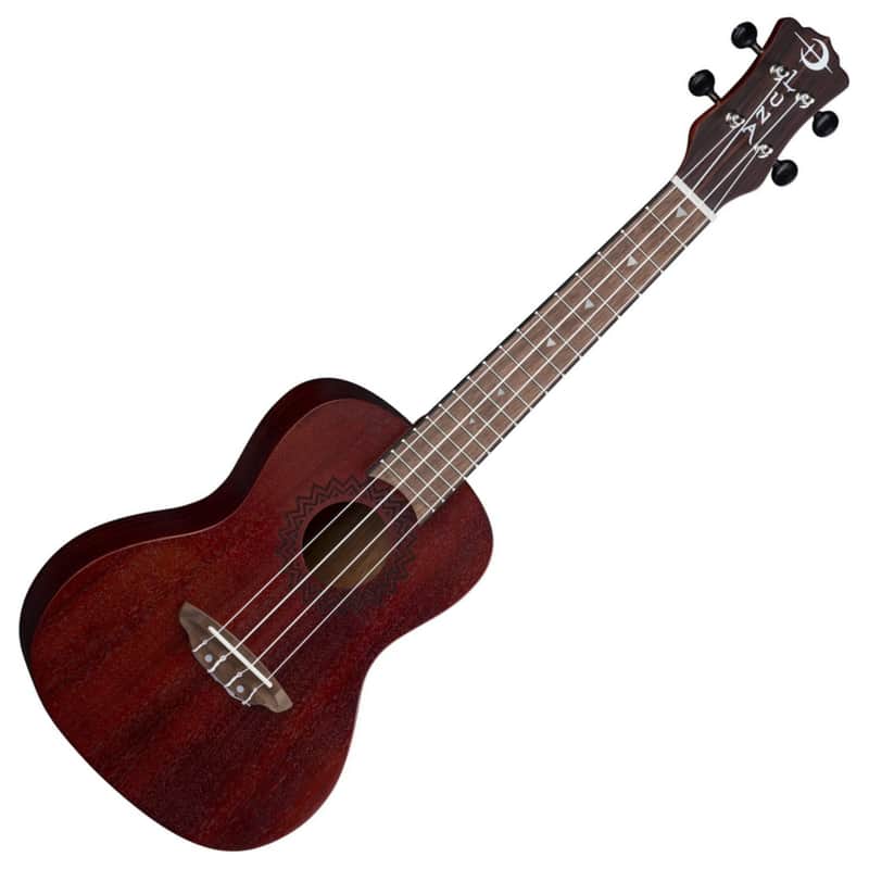 Luna UKE VMC CE RDS Vintage Mahogany Concert Ukulele Cutaway with Built-In Tuner image 1