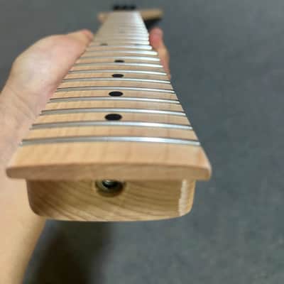 22fret Natural color Banana head  Maple Guitar Neck sickle lock nut Stainless steel frets. 9.5 radius image 1
