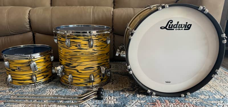Ludwig Classic Maple Downbeat 3-Piece Shell Pack – Lemon Oyster – 20/12/14 – Mint image 1